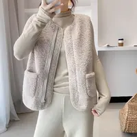 秋季新款颗粒绒毛绒绒马夹外穿背心女A016