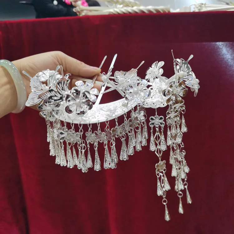 新款民族风少数民族银饰簪发少数民族发簪头饰大人小孩都可以带