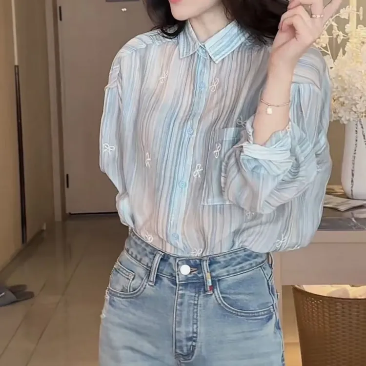 衬衫上衣法式气质长袖时尚百搭女士早春新款设计感小众精致衬衣