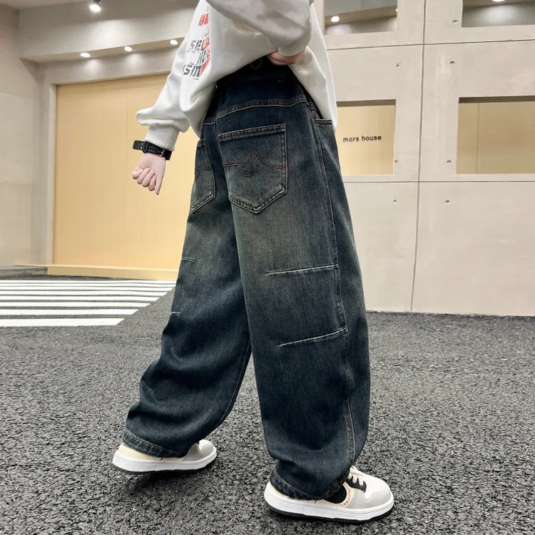 男童裤子春秋款2025新款中大童童装休闲长裤秋装儿童牛仔裤秋季潮