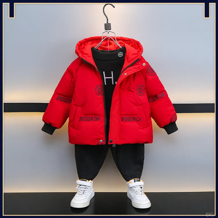 拜年冬季棉衣男童棉服新款儿童加厚冬装棉袄宝宝外套红色2025洋气