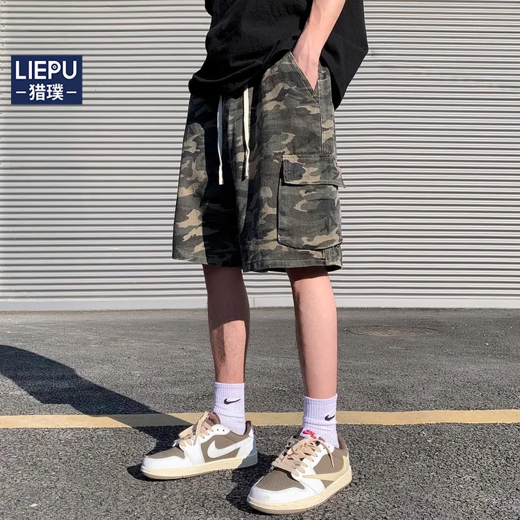 猎璞短裤男夏季迷彩纯棉休闲裤男士男生宽松薄款五分裤美式工装裤