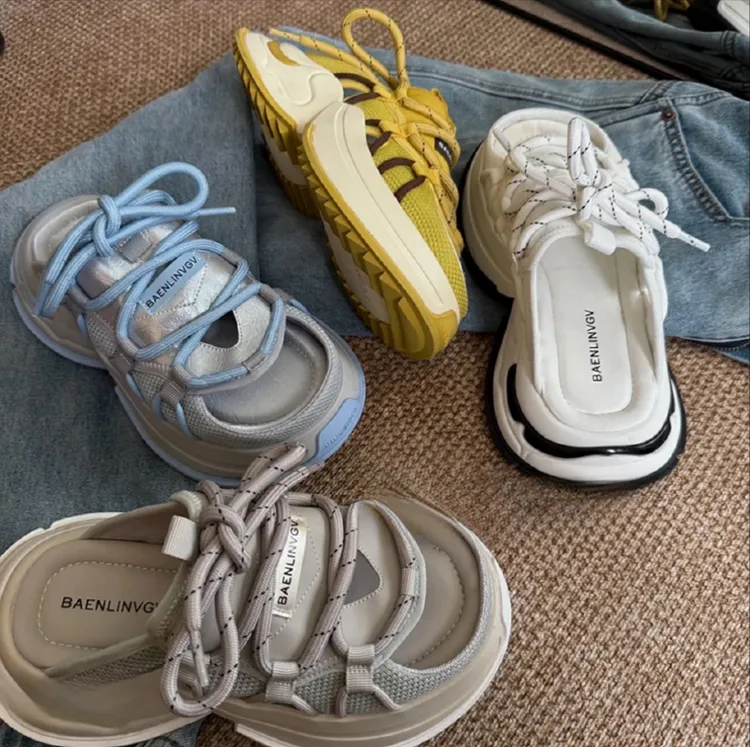 勃肯鞋2025夏季新款运动鞋巴家老爹鞋半拖鞋一脚蹬德训女款沙滩