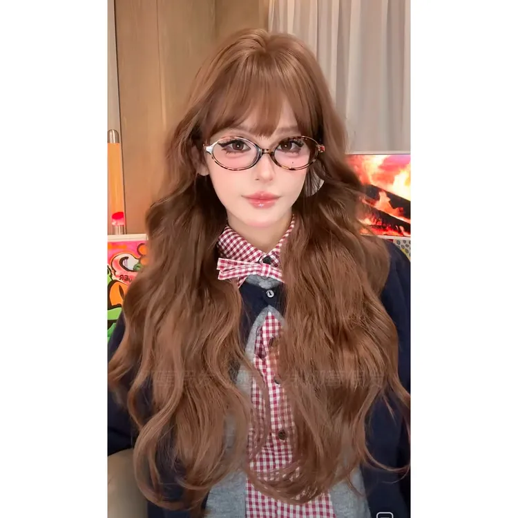 小圆圆【赫敏】亚麻茶棕蛋蛋卷假发自然氛围感显白长卷全头套女假发