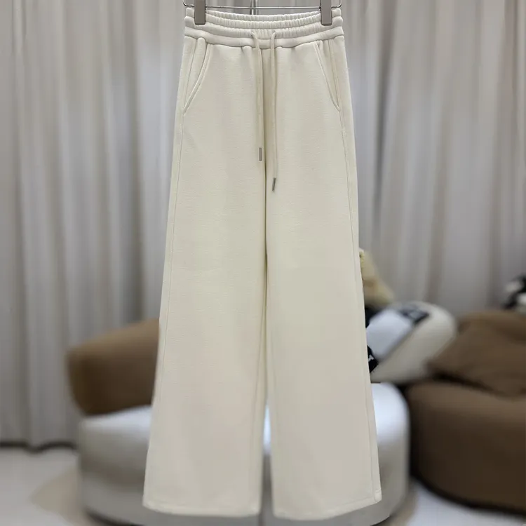 zaw大码女装休闲毛呢裤胖mm裤子秋冬显瘦松紧腰百搭阔腿裤/25460