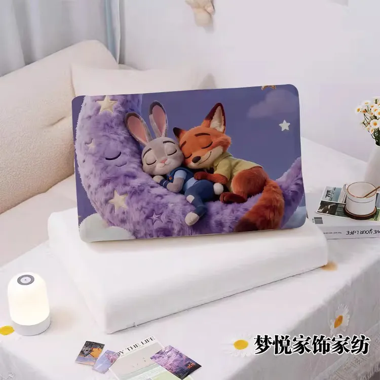 卡通风兔子警官朱迪尼克印花牛奶绒乳胶枕头套30x50cm柔软可机洗.