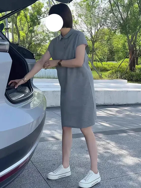 韩版宽松休闲显瘦T恤POLO领连衣裙女夏季新款简约气质轻熟风裙子