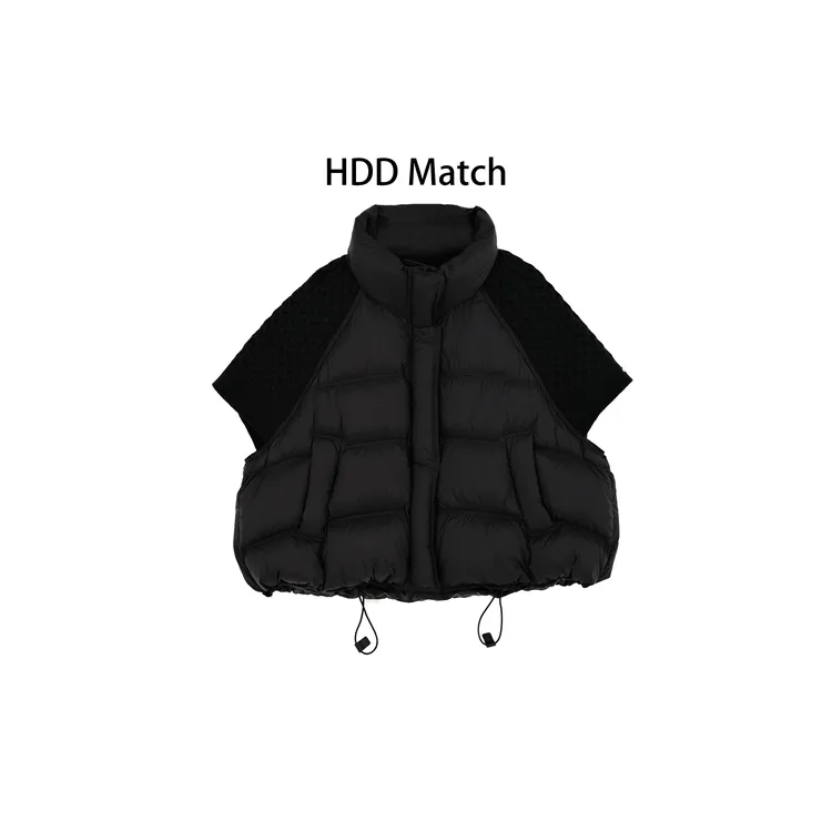 HDD- "羽绒态度" 90白鸭绒 冬季女款针织拼接羽绒马甲 Y9764