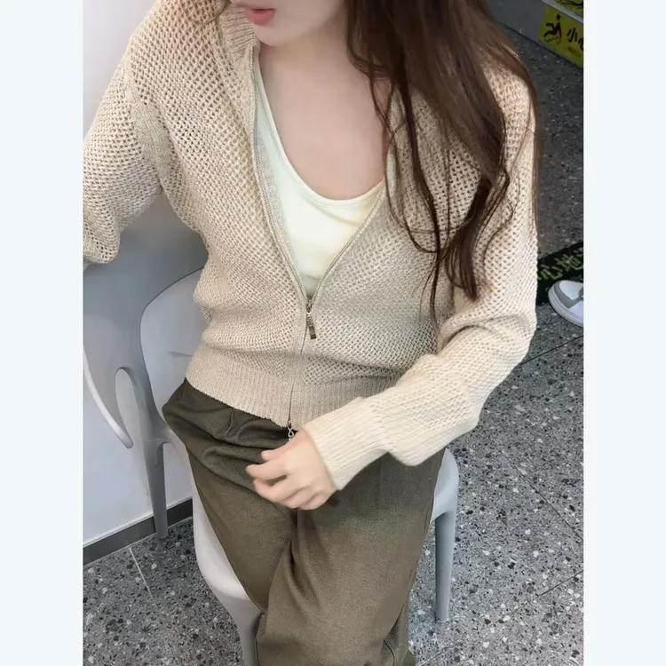 【痘痘私服】| 老钱镂空拉链开衫外套