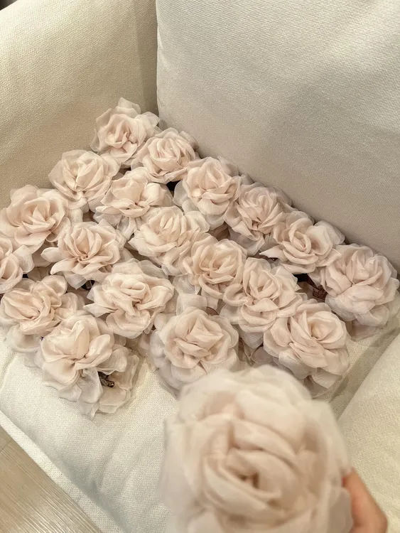 韩国东大门同款纱花朵发圈甜美发夹抓夹丸子头马尾优雅发饰