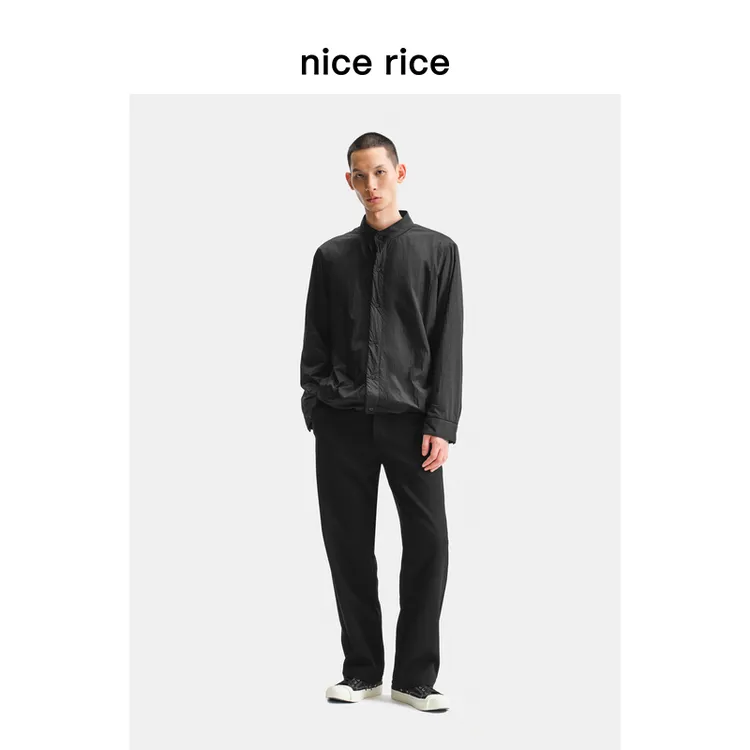 nice rice好饭 25冬季新品侧插袋内抽绳直筒厚绒休闲长裤NHD11044