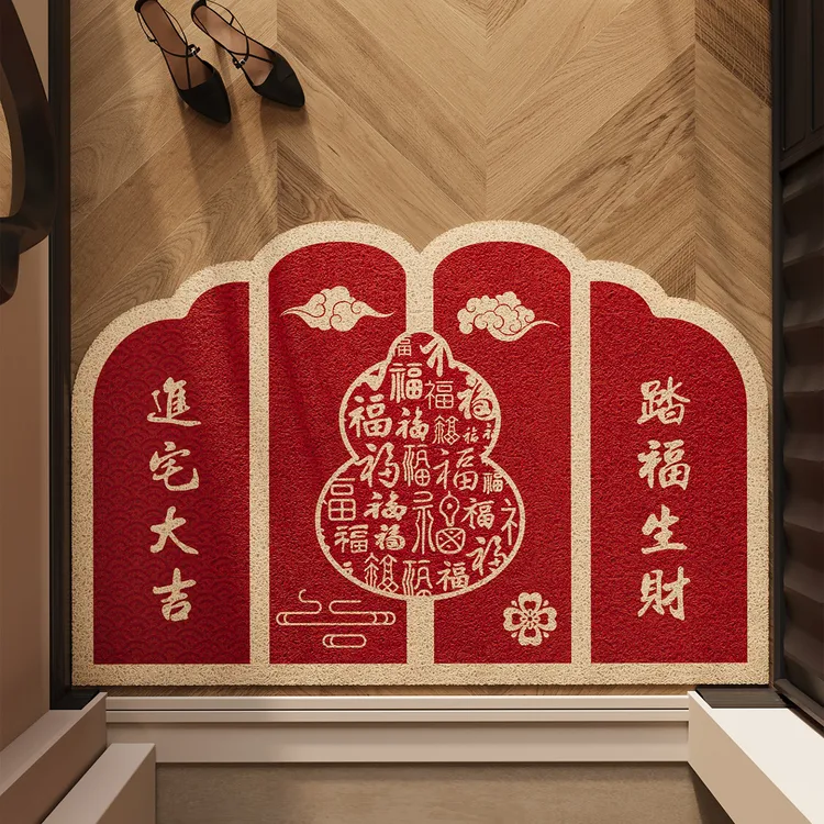 入户门地垫白底丝圈防滑脚垫门口耐脏耐磨除尘免洗地毯可裁剪门垫