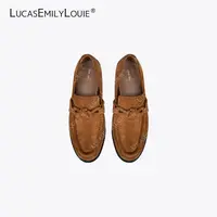LUCASEMILYLOUIE 欢姐0220牛皮绒一脚蹬平底休闲乐福鞋250134