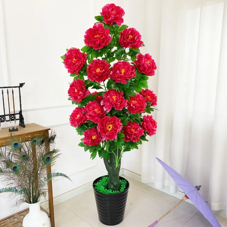 假花仿真花仿真绿植牡丹假花塑料花客厅装饰大型落地盆栽室内装饰