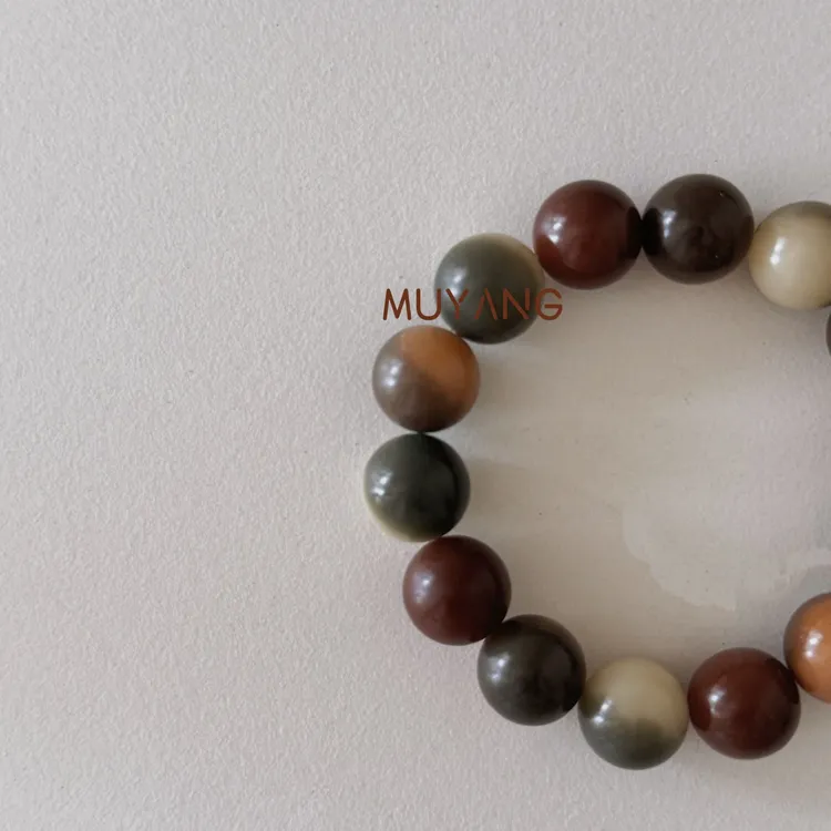 muyang/慕阳 非金属木质手链 时尚百搭简约单圈手工渐变彩菩手链