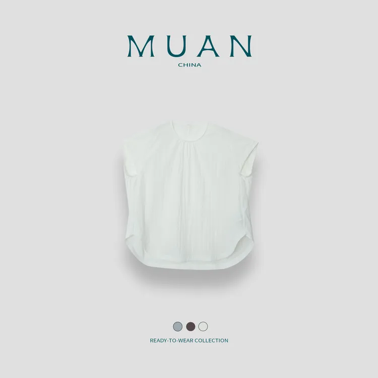 木岸MUAN:《风铃马甲T》定制宽松百搭极简氧气感背心马甲女YJ-23963