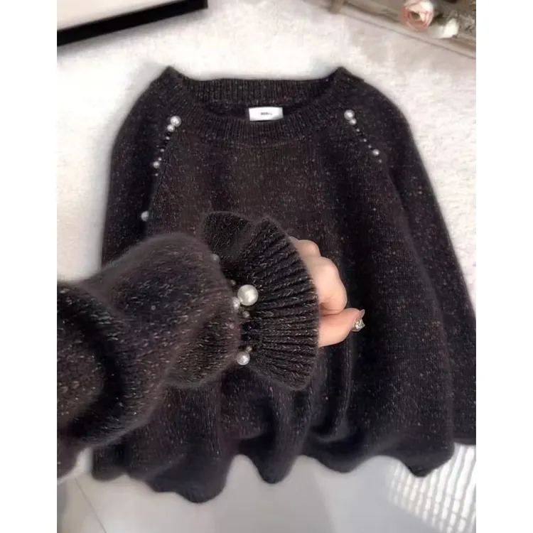 超好看穿搭2025年秋冬季新款洋气高级感小众百搭圆领套头长袖毛衣