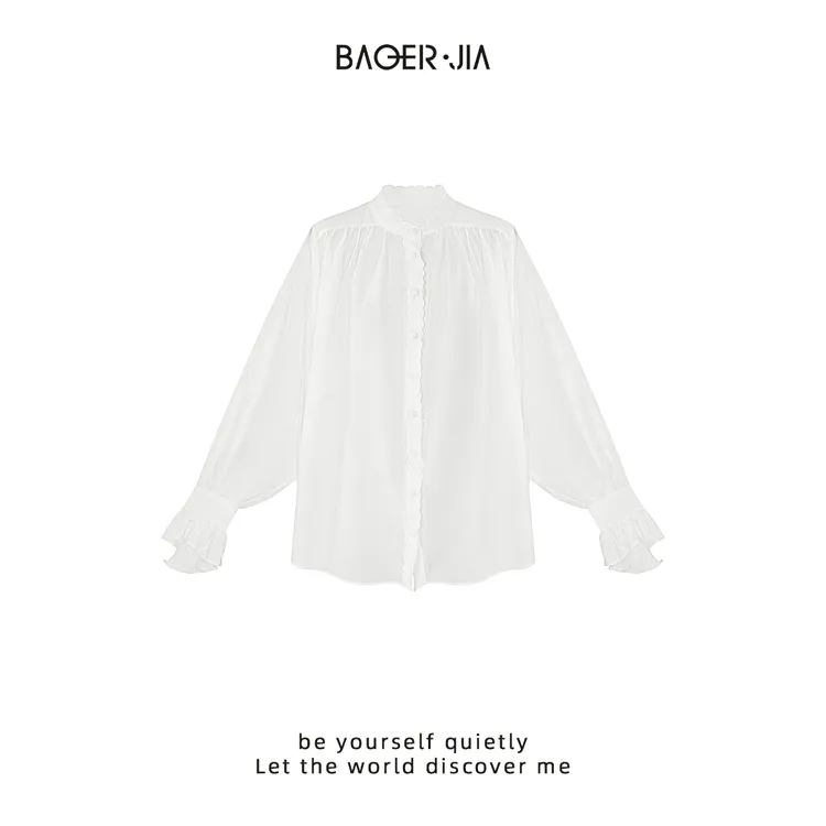 30-【蝴蝶衬衫】宝儿家含幂BK300825308秋季复古小众甜美百搭衬衫