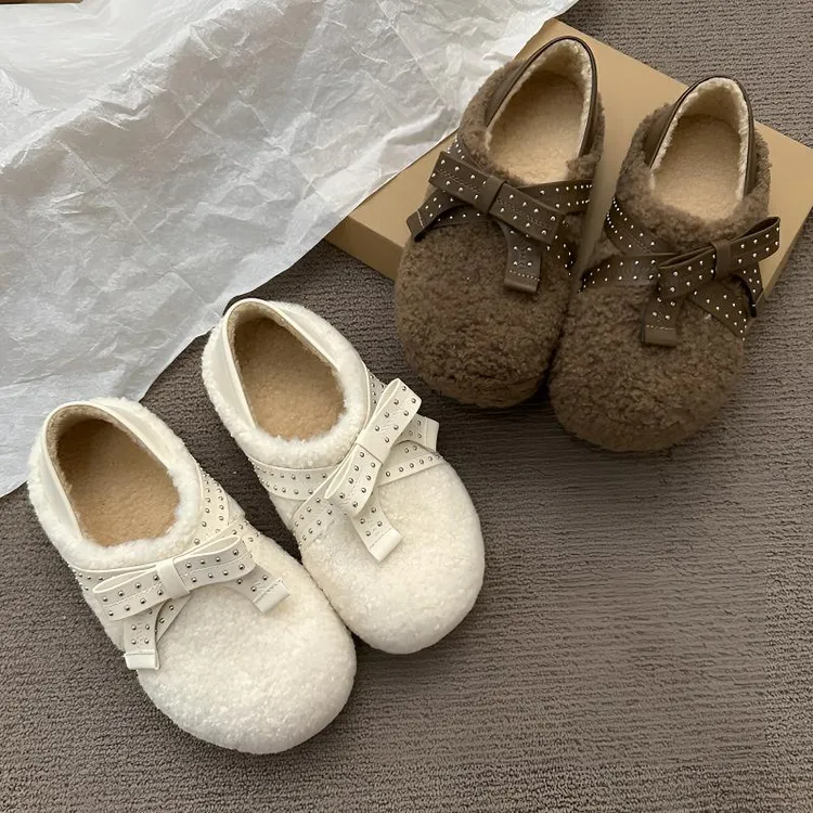 加绒勃肯包头懒人拖鞋女款2025冬新款保暖棉鞋一脚蹬休闲毛毛鞋子