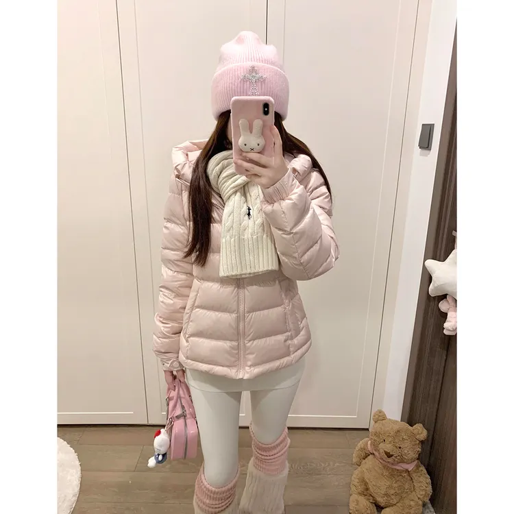 纯欲甜妹风连帽收腰显瘦短款棉服女2025年新款高级感减龄百搭外套