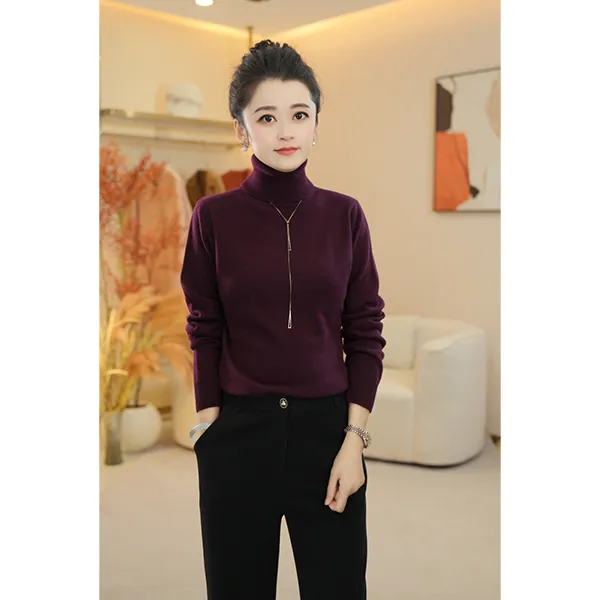 ClotheKlurd2025高领羊毛衫冬季新款修身显瘦气质高品质针织8