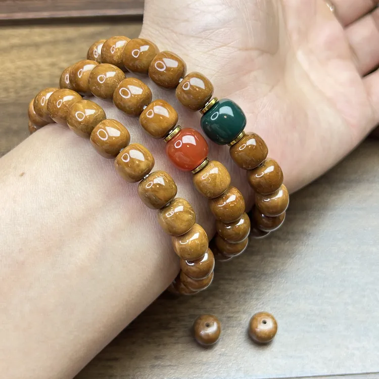 原生态库克老型桶珠菩提手串特级精挑巴西料油性好走色快9×10mm