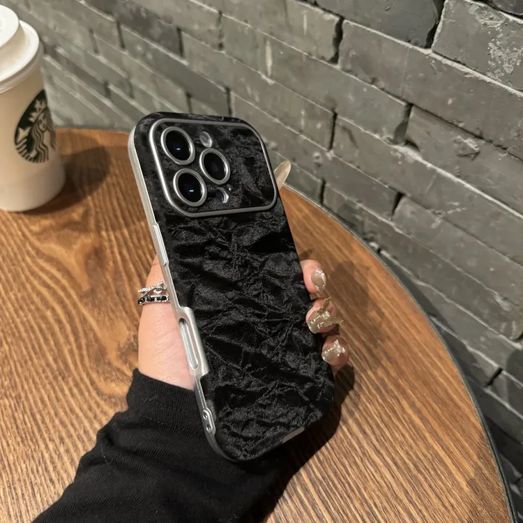 适用苹果16Promax雪山皮纹手机壳iPhone15大视窗头膜保护套14