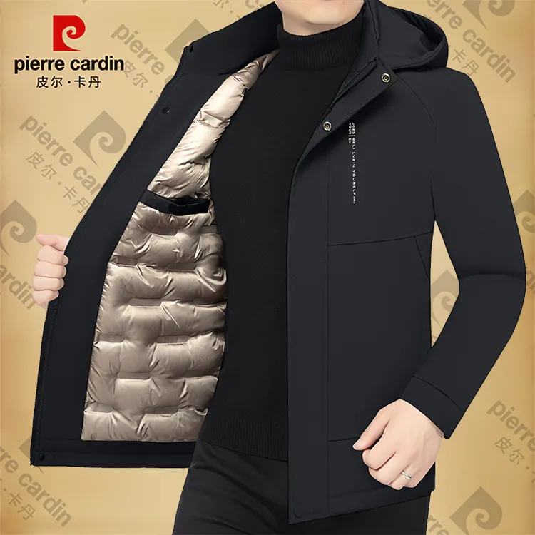 皮尔卡丹男士新款高档商务棉袄保暖男装加厚冬季时尚潮流外套男装