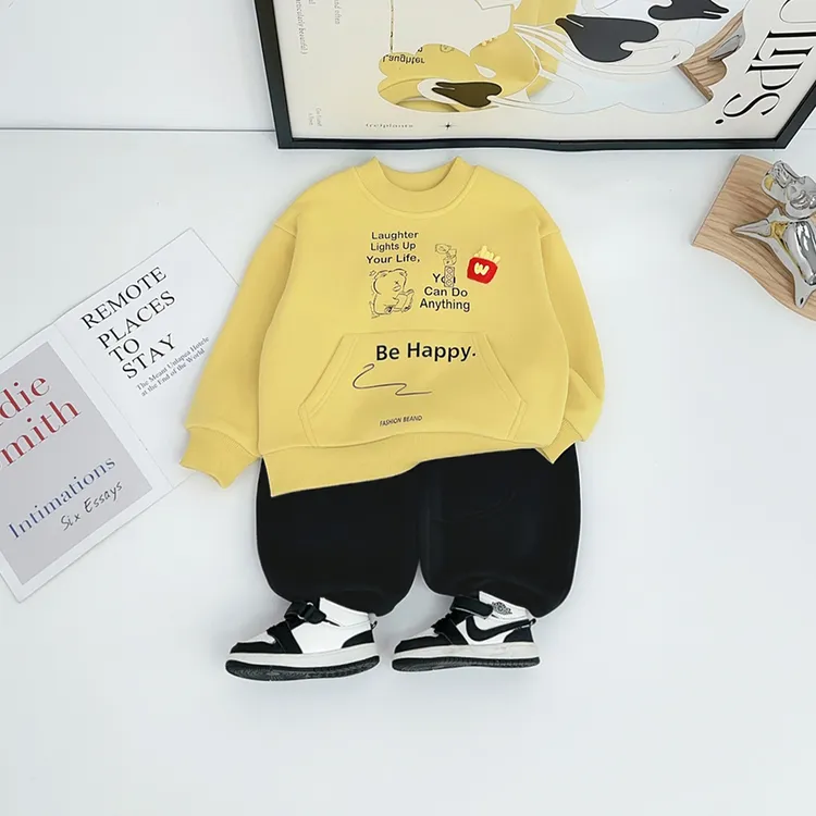 儿童卫衣加绒长袖2025新款秋冬装男童洋气潮 WG28766悠悠童话童装