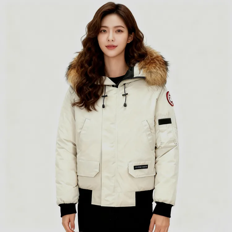 极寒户外大鹅羽绒服01短款男女情侣飞行员夹克加厚连帽保暖鹅绒服