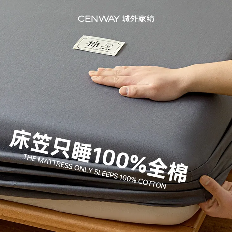 城外纯色全棉床笠2025年新款加厚床罩床单床套罩家用宿舍四季通用