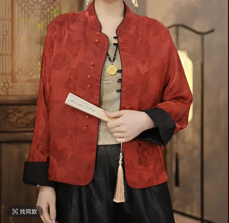 【云烛】时尚女装新中式透气短外套双面穿高档服装设计师款上衣065