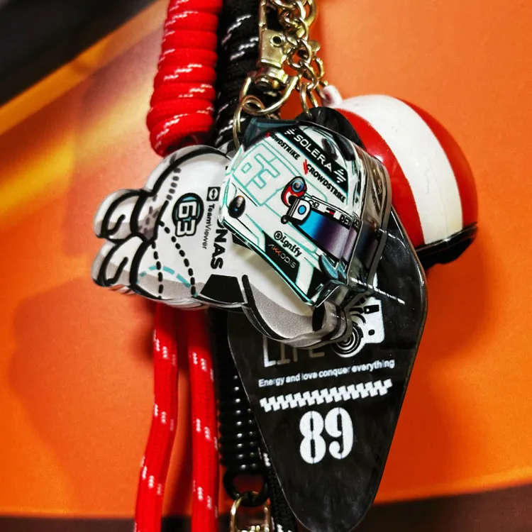 F1周边白色拉塞尔冰箱贴钥匙扣