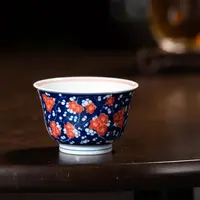 【YR】青花拓片（冰梅）圆融杯 110cc 陶瓷主人杯