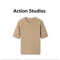 Action Studios大大推荐亲肤舒适羊毛圆领短袖毛衣WW7358