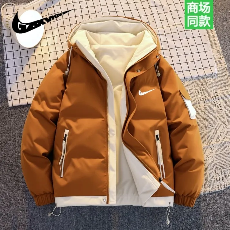 【奥莱精选】连帽棉服男2025冬季新款加厚保暖棉袄情侣潮流休闲外套