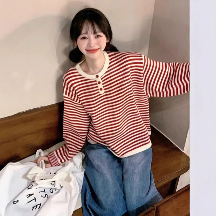 百搭时尚显瘦洋气设计感韩版小众针织衫女装早秋2025新款辣妹宽松