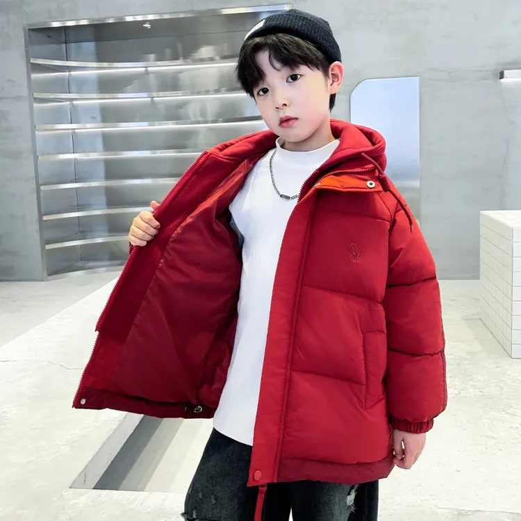 男童冬装红色加厚羽绒棉服2026新款中大童棉袄冬季儿童棉衣外套潮