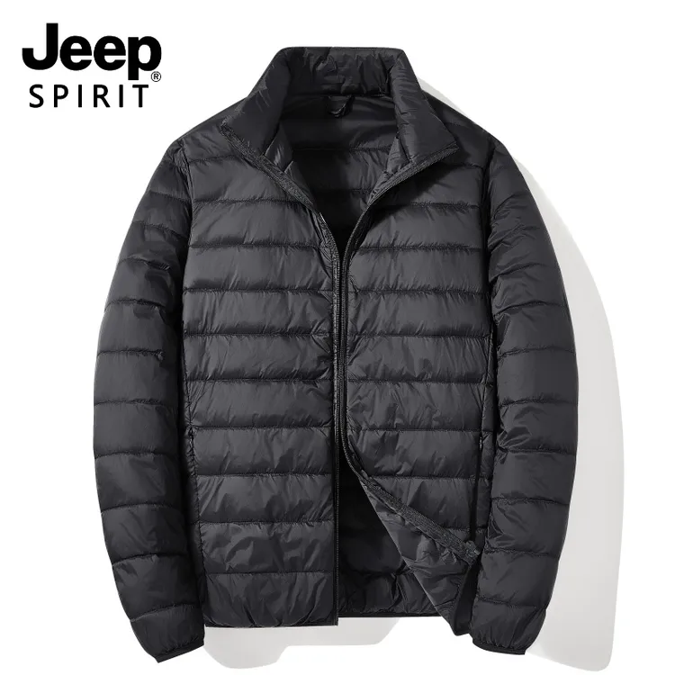 Jeep吉普羽绒服男款冬季轻薄内胆排骨衣保暖外套男士大码男装胖子
