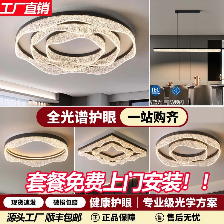 客厅灯设计师玫瑰花瓣吸顶灯2025年新款现代简约意式全屋套餐灯具