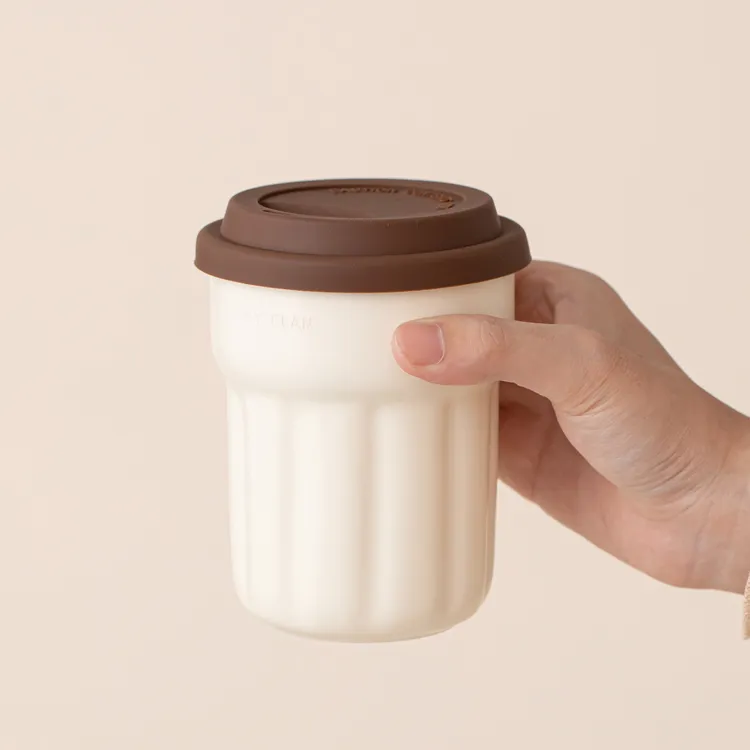 2025年新款高颜值的简约办公室陶瓷马克杯咖啡杯水杯手握杯随行杯