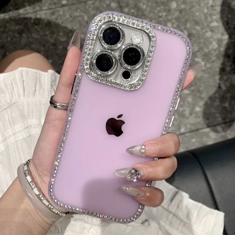 轻奢高级双面镶钻适用于iPhone16手机壳苹果15个性小众14全包镜头
