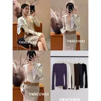 【极简自在】V领极简风小扣子针织衫（657R5079#）VRNCEWEI