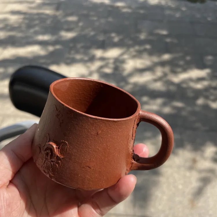 松杯100CC原矿红降坡泥韩老师全手工制作精品主人杯