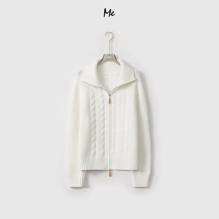 ME【极简绞花毛衣】100绵羊毛535G粗针绞花针织开衫毛衣MEQA3803