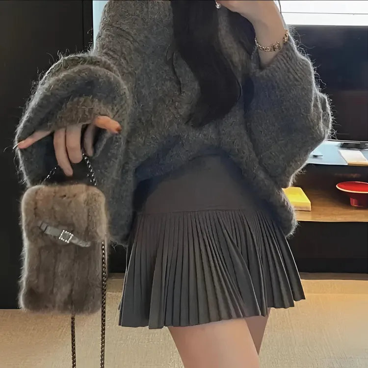 半身裙女春秋冬2025新款高端JK裙复古高腰伞裙百褶A字半裙短裙子