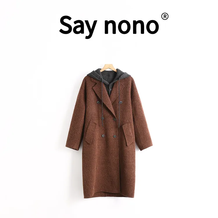 懒猫nono│Saynono 海岸蔓想＿气质长款加厚苏丽羊驼大衣/SYSS59635