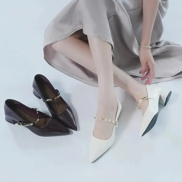 【小金条ultra】5厘米2025秋季新款护趾棉玛丽珍百搭粗跟2566-6