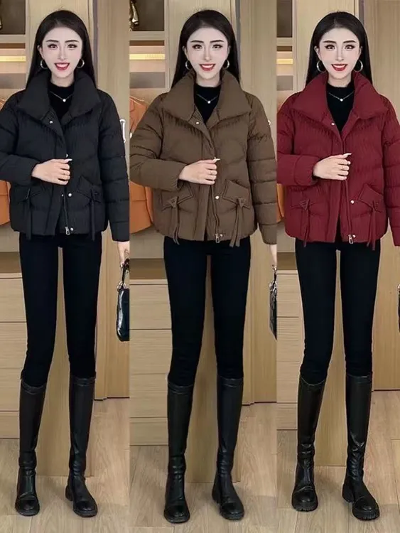 棉服短款女厚款立领保暖洋气棉服棉衣韩版宽松休闲棉袄时尚减龄