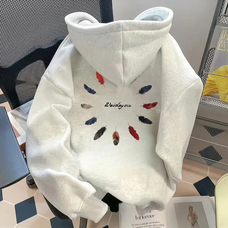 美式复古潮牌重磅连帽卫衣男宽松百搭oversize小众设计感上衣